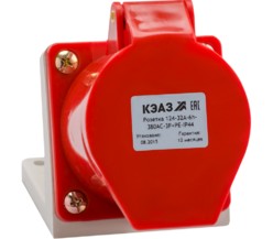 Розетка для монтажа на поверхность 124-32А-6h-380AC-3P+PE-IP44