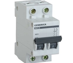 Выключатель автоматический модульный 2п C 10А 4.5кА ВА47-29 GENERICA ИЭК
