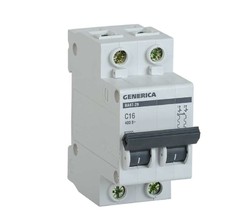Выключатель автоматический модульный 2п C 16А 4.5кА ВА47-29 GENERICA ИЭК