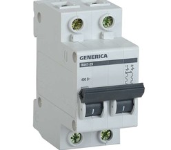Выключатель автоматический модульный 2п C 25А 4.5кА ВА47-29 GENERICA ИЭК