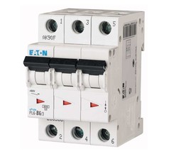 Выключатель автоматический модульный 3п C 6А 6кА PL6-C6/3 EATON