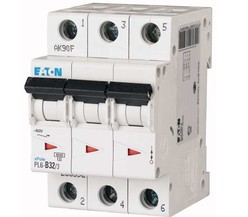 Выключатель автоматический модульный 3п C 32А 6кА PL6-C32/3 EATON
