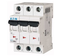 Выключатель автоматический модульный 3п C 40А 6кА PL6-C40/3 EATON