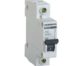 Выключатель автоматический модульный 1п C 16А 4.5кА ВА47-29 GENERICA ИЭК