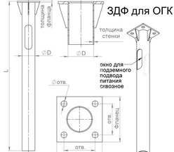 Деталь фундамента закладная для ОГК/ОКК-3.4.5/ОП1ф/КО1 (0.108-1.25х190х130х4х14)